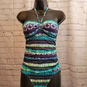 Bleu by Rod Beattie Printed Bandeau One-Piece Swimsuit
